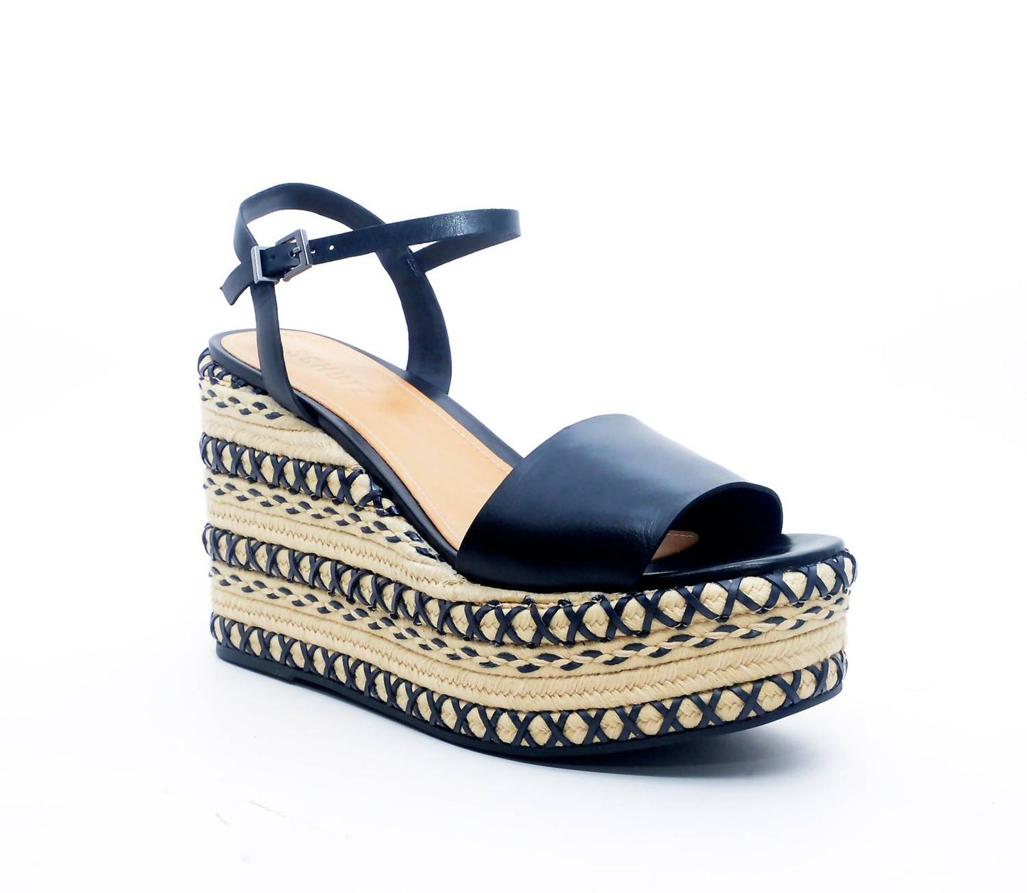 Schutz - Women's Classic Leather Vamp Ankle Strap Open Toe Platform Sandal