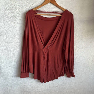 Free People - Blusa grande Shimmy Shake com costas abertas