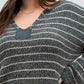 Blu Pepper - Striped Knit Speckled Sweater - Plus