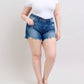 Judy Blue - Mid Rise Two Button With Destroy Dad Denim Short
