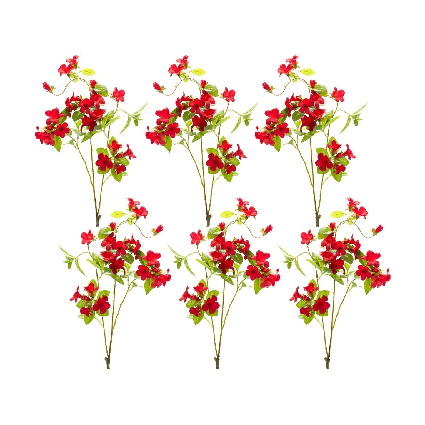 Red floral and bud spray (set of 6)