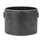 Round Distressed Metal Planter with Handles (Set of 2)
