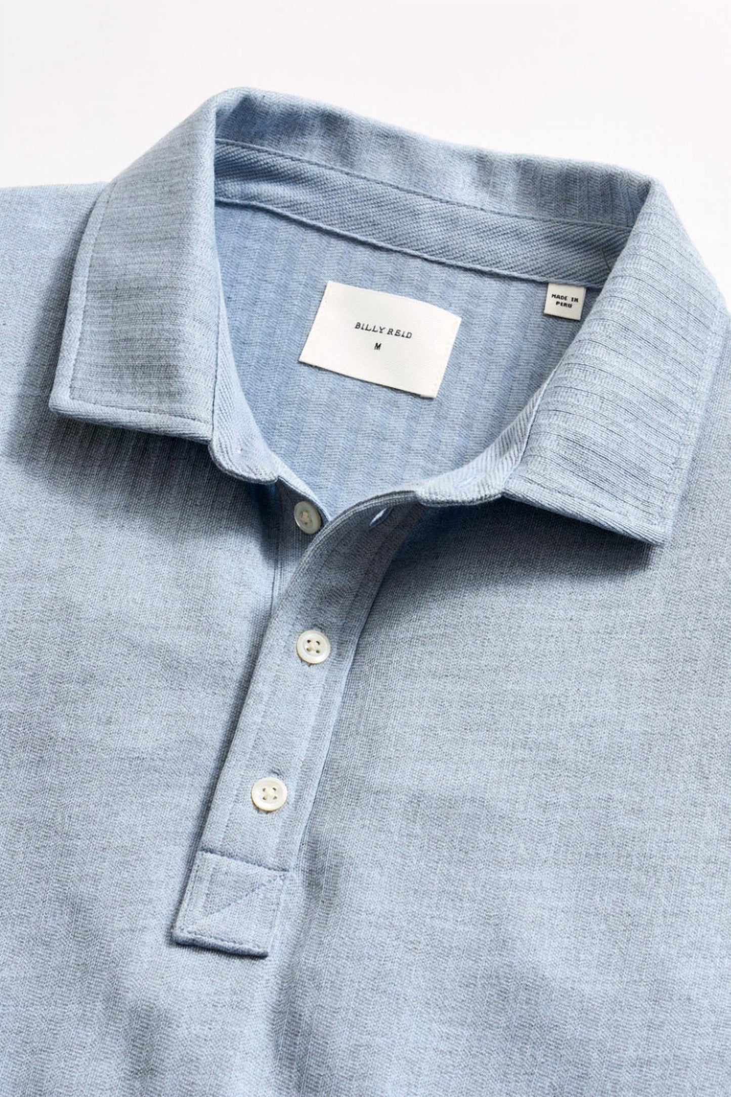 Billy Reid - Long Sleeve Herringbone Polo