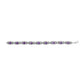 Sterling Silver Oval Purple Amethyst and Diamond Interlocking Halo Link Bracelet