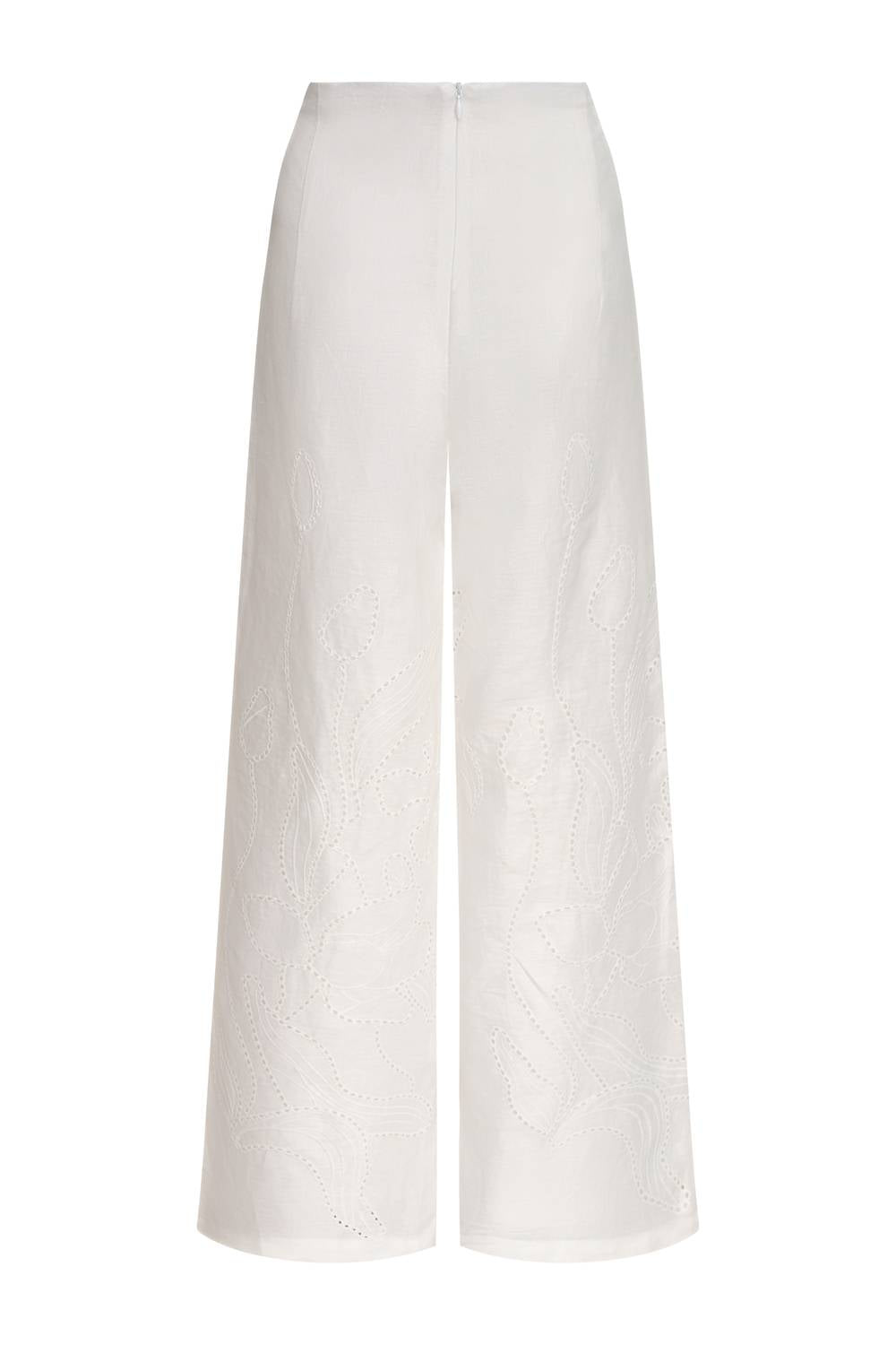 Andres Otalora - Women's Sueño Botanico Embroidered Linen Wide Leg Pants