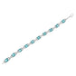 .925 Sterling Silver 7x7 mm Cushion Cut Blue Topaz and 1/20 cttw Round Cut Diamond Fashion Tennis Bracelet (I-J Color, I1-I2 Clarity) - 7"