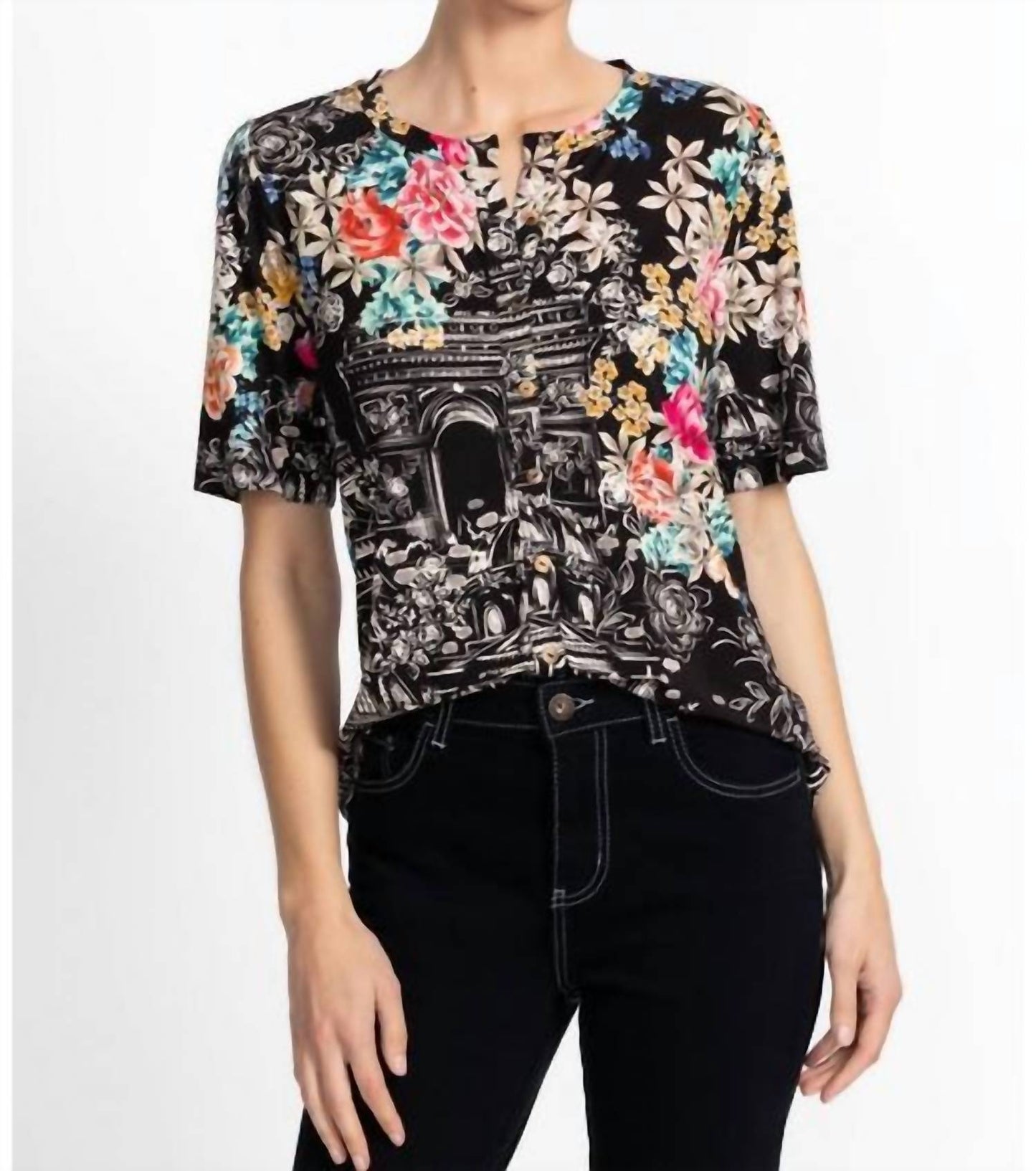 Johnny Was - JANIE FAVORITE KIMONO SLEEVE MANDARIN TEE