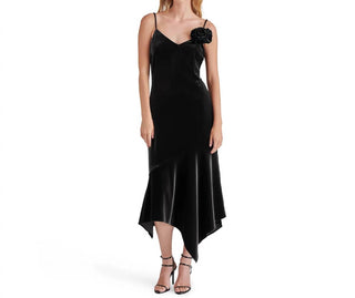 Steve Madden - Vestido midi Lucille Velvet Rosette