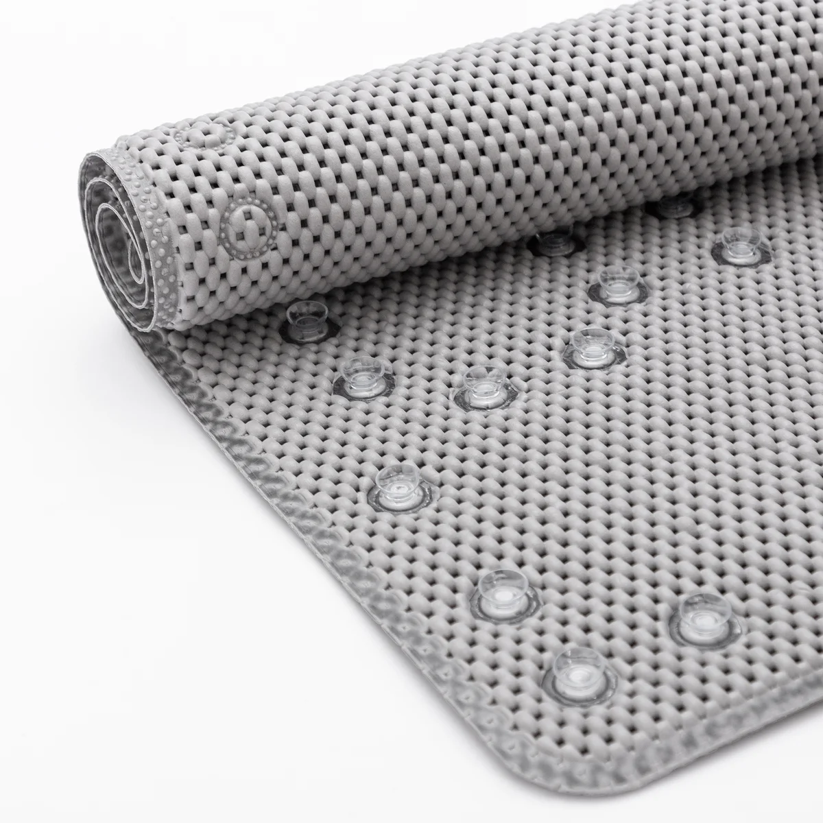 Tapete de banho de espuma dupla antiderrapante de 36 pol. x 17 pol. com 58 ventosas - 3 cores