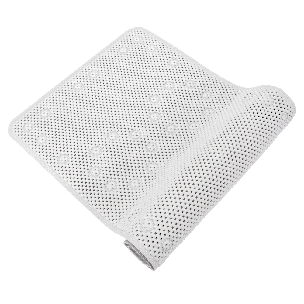 Tapete de banho de espuma dupla antiderrapante de 36 pol. x 17 pol. com 58 ventosas - 3 cores