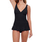 Profile By Gottex - D-Cup V-Neck Peplum One Piece Swimsuit