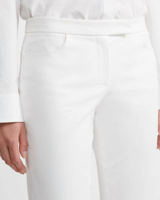 Teoria - Calça reta de algodão com elastano cropped
