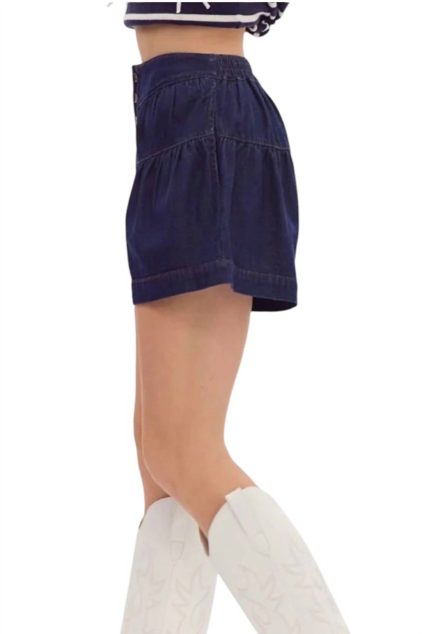 Entro - Kelsie Flared High-waisted Denim Shorts