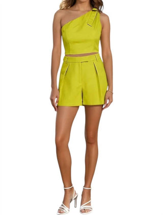 Milk &amp; Honey - Conjunto curto Paige com detalhe de laço e um ombro só