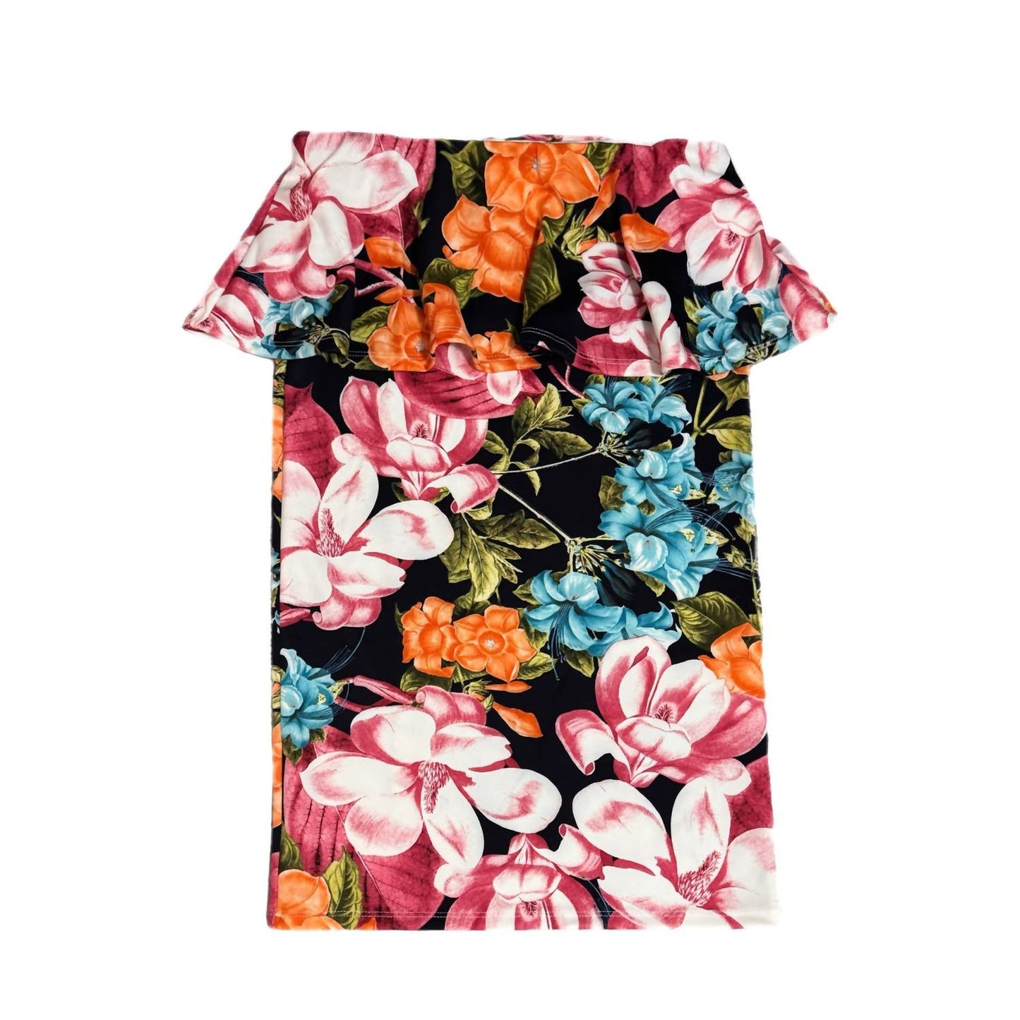 42Pops - Botanical Bliss Peplum Midi Skirt