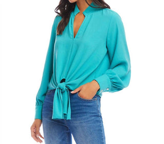 Karen Kane - Long Sleeve Tie-Front Top