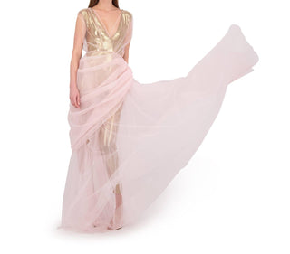 Vestido Bethelhelena com sobreposição de algodão doce