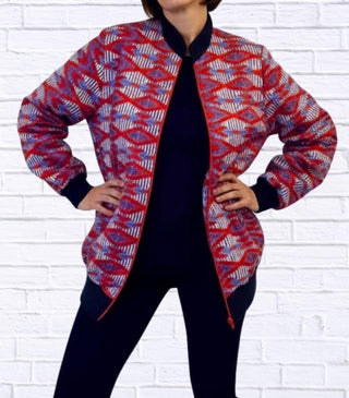 Diva Usa - Maddy Traditional Bomber Printed Ethnic Jacket