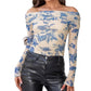Verte - Marlow Floral Mesh Off The Shoulder Top