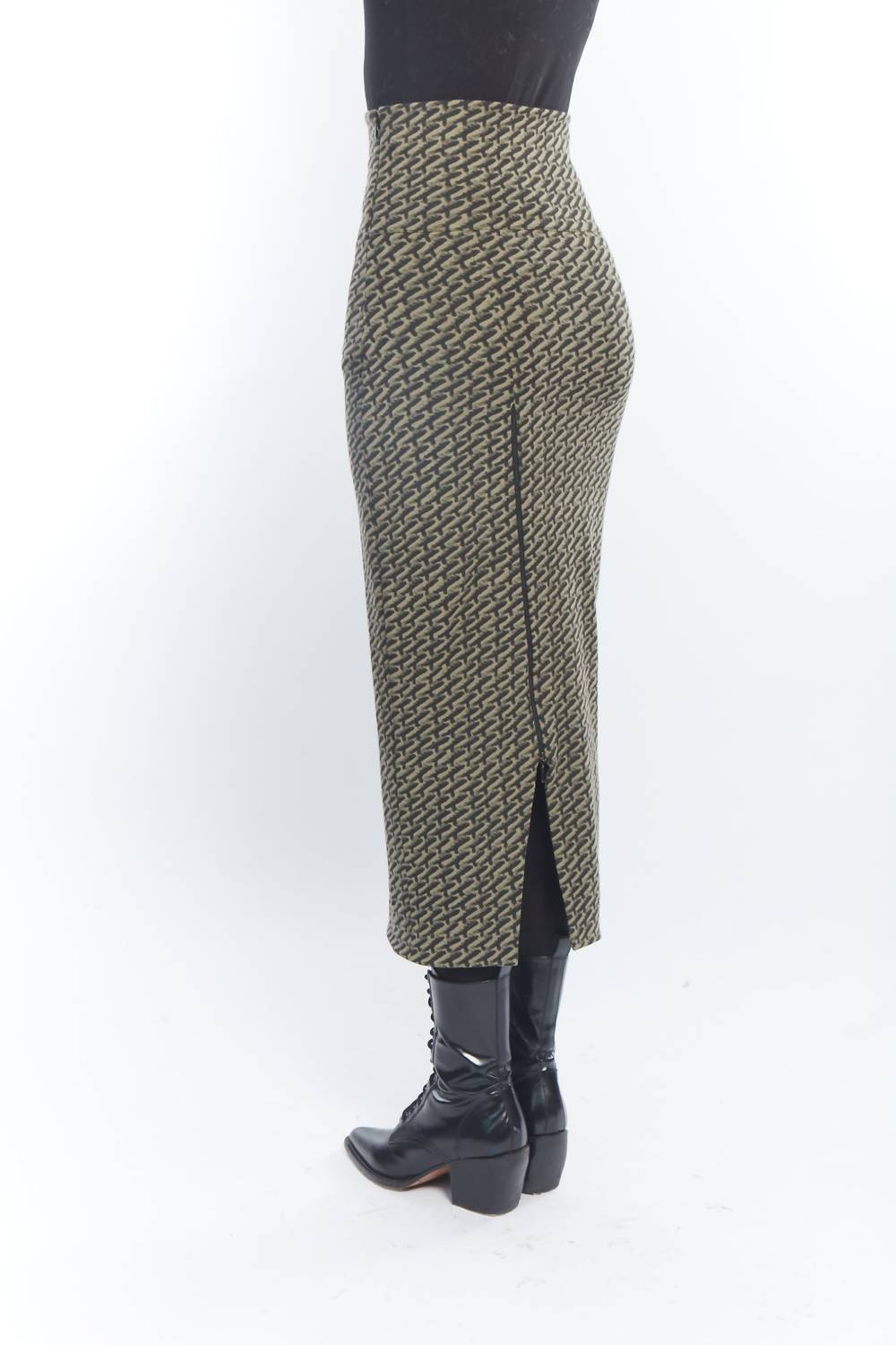 Matthildur - Vault Patterned Back Slit Maxi Skirt