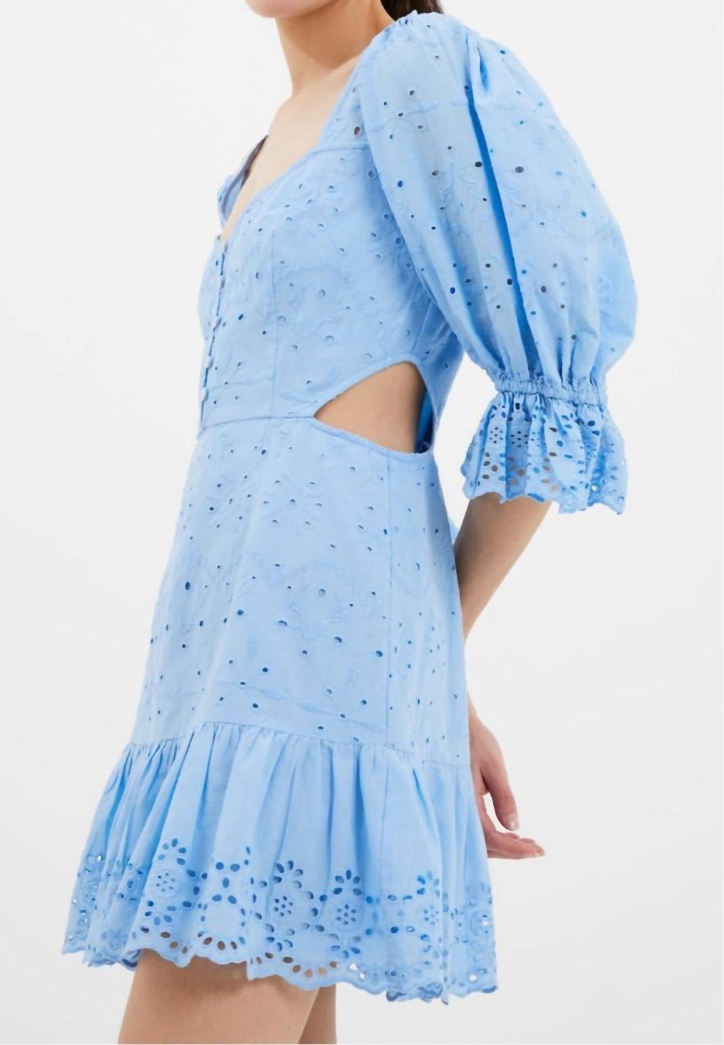 French Connection - Cilla Broderie Cut Out Mini Dress