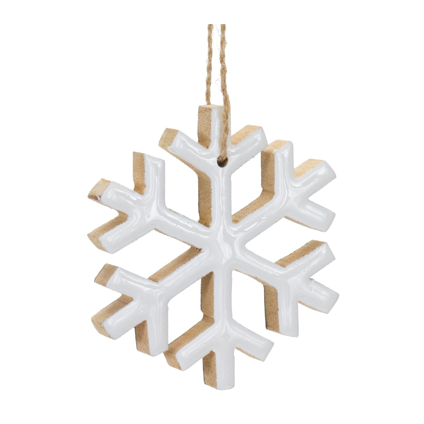 Wood Snowflake Ornament (Set - 12)
