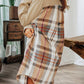 1 The Woman - plaid patch work long sleeve shirt mini fall dress