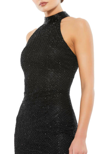 Mac Duggal - High Neck Halter Sleeveless Midi Dress