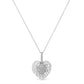 .925 Sterling Silver Pave-Set Diamond Accent Heart Shape 18" Pendant Necklace (I-J Color, I1-I2 Clarity)