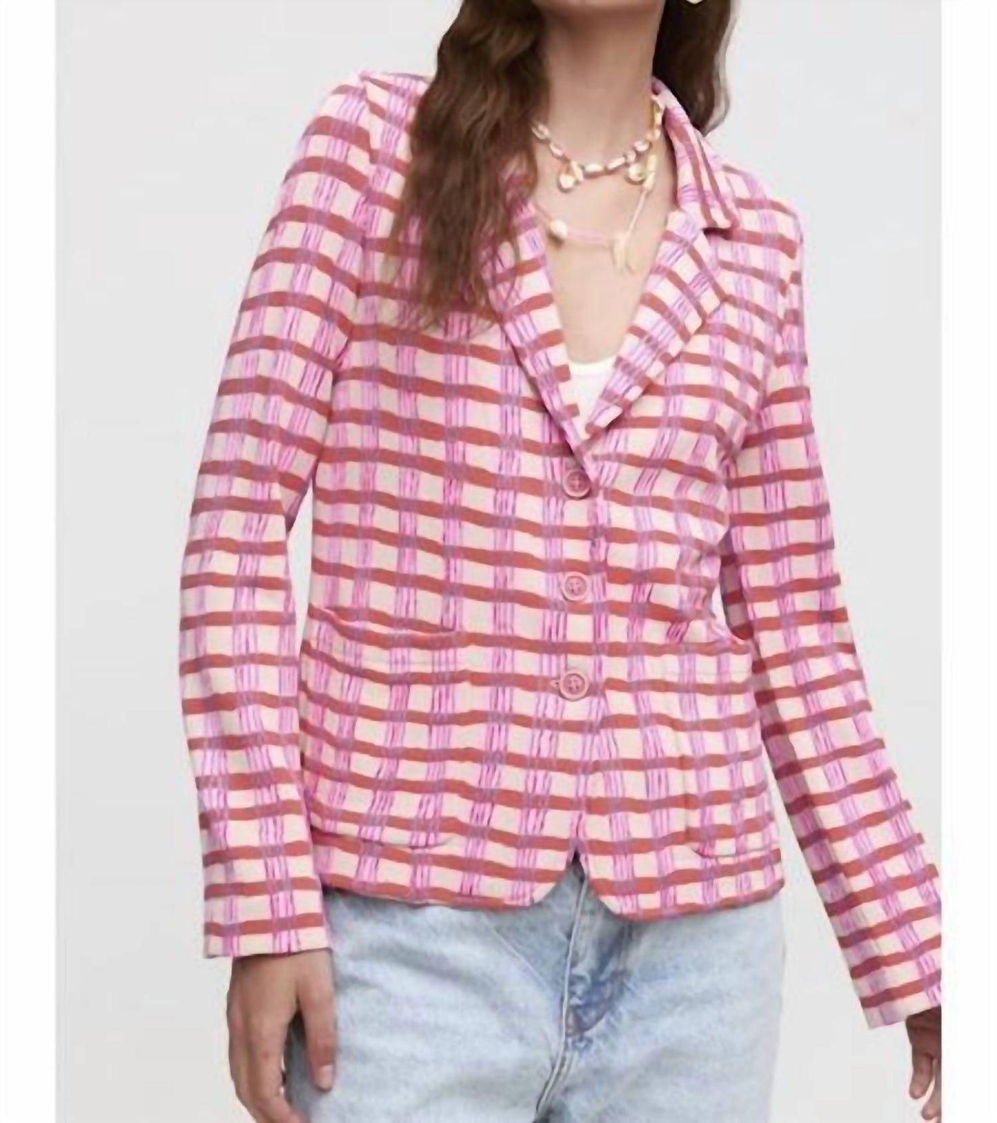 Aldo Martins - Pink Check Knit Jacket
