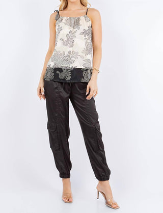 Paparazzi - Camiseta Devore Burnout com estampa colorblock