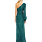 Ieena For Mac Duggal - Sequined One Shoulder Cut Out Gown