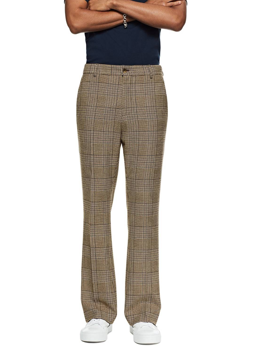 On This Day - Glen Plaid Flare Leg Pants