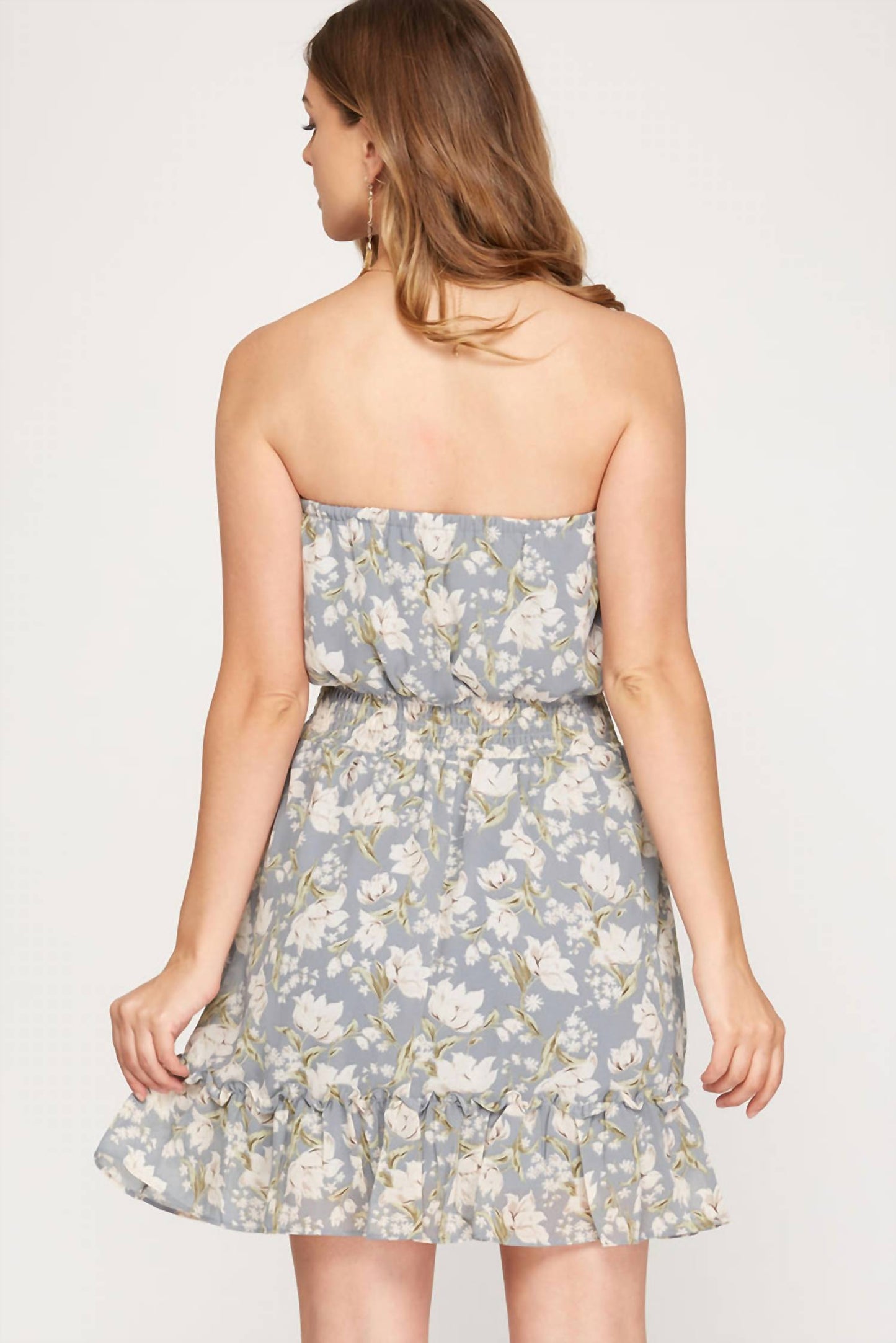 She + Sky - Audrey Floral Strapless Dress