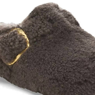 Birkenstock - Sandálias femininas Boston Big Buckle Shearling estreitas