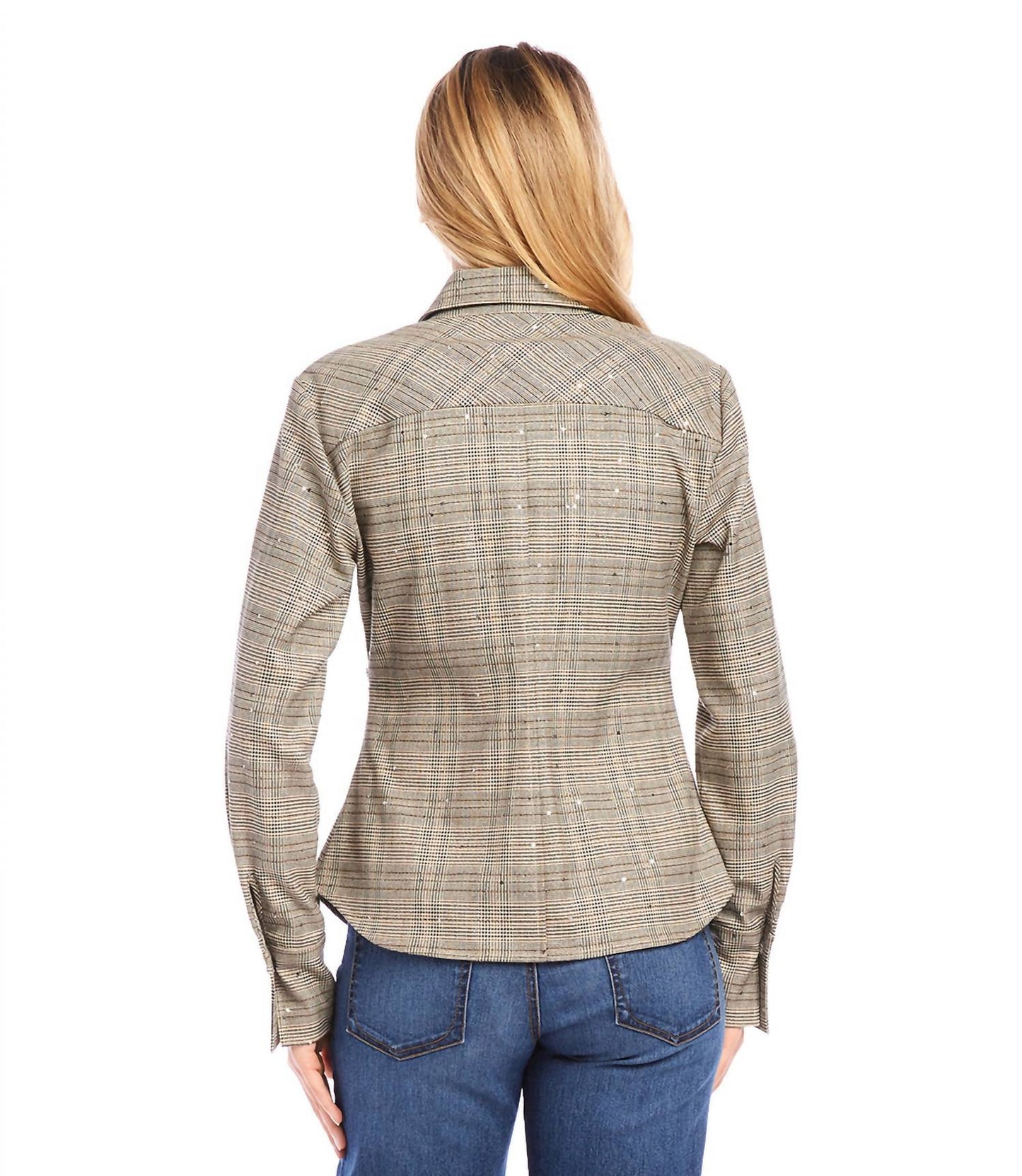 Karen Kane - Sequin Side-Pleat Shirt