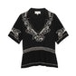 The Great. - Crest V Neck Short Sleeve Top