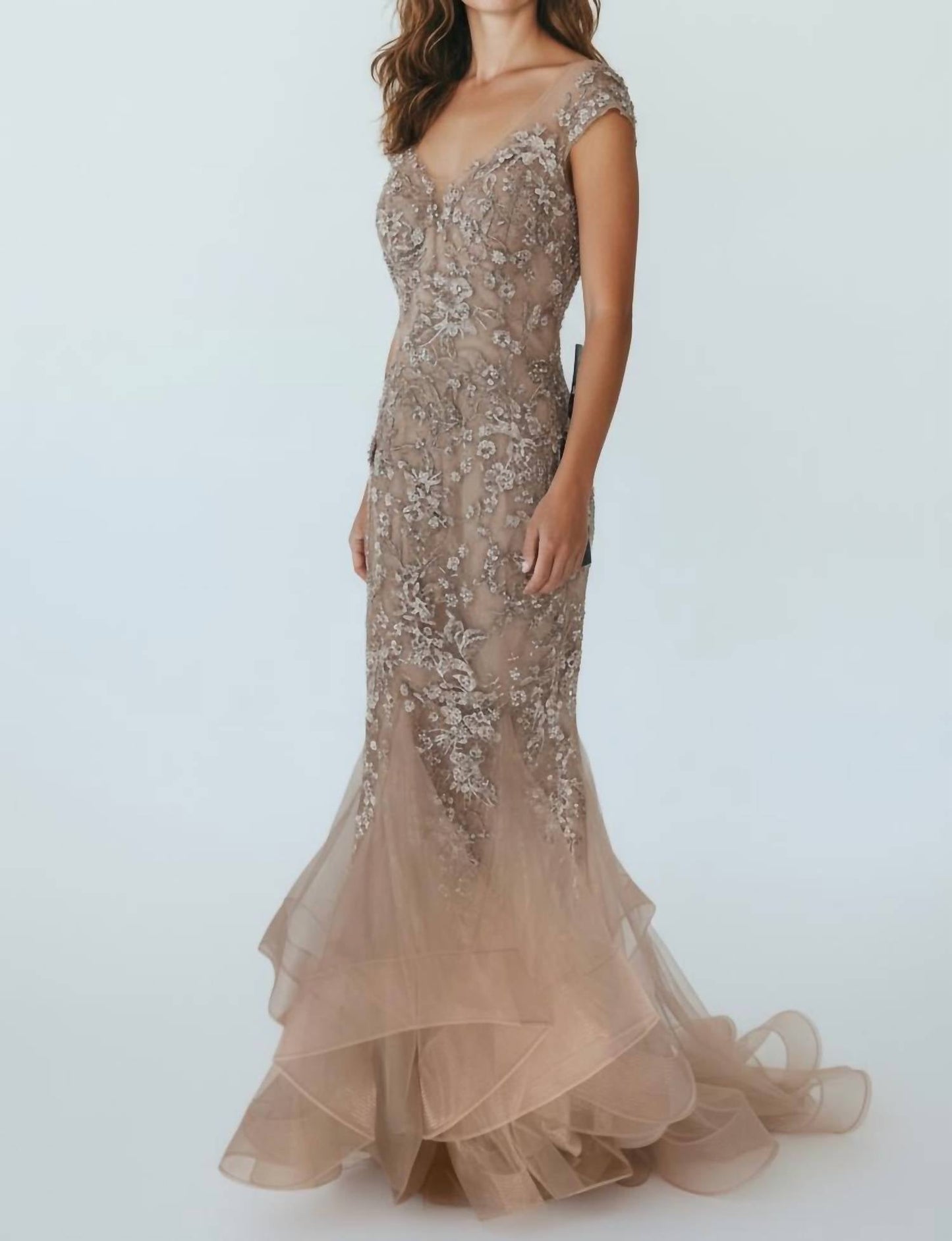 Alexander By Daymor - Beaded Illusion Mermaid Gown