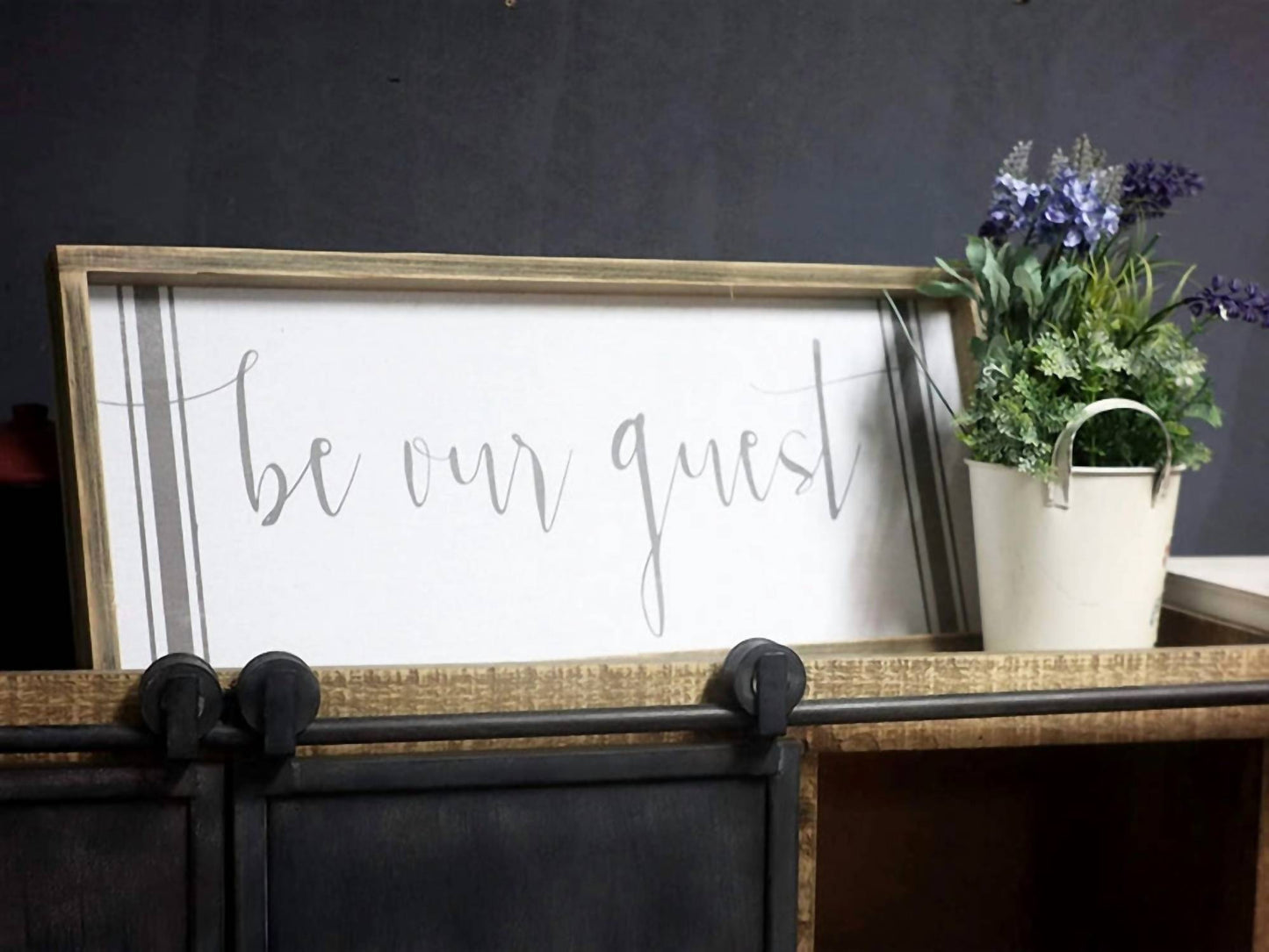 Paris Loft - Be Our Guest Wood Framed Wall Sign Plaque