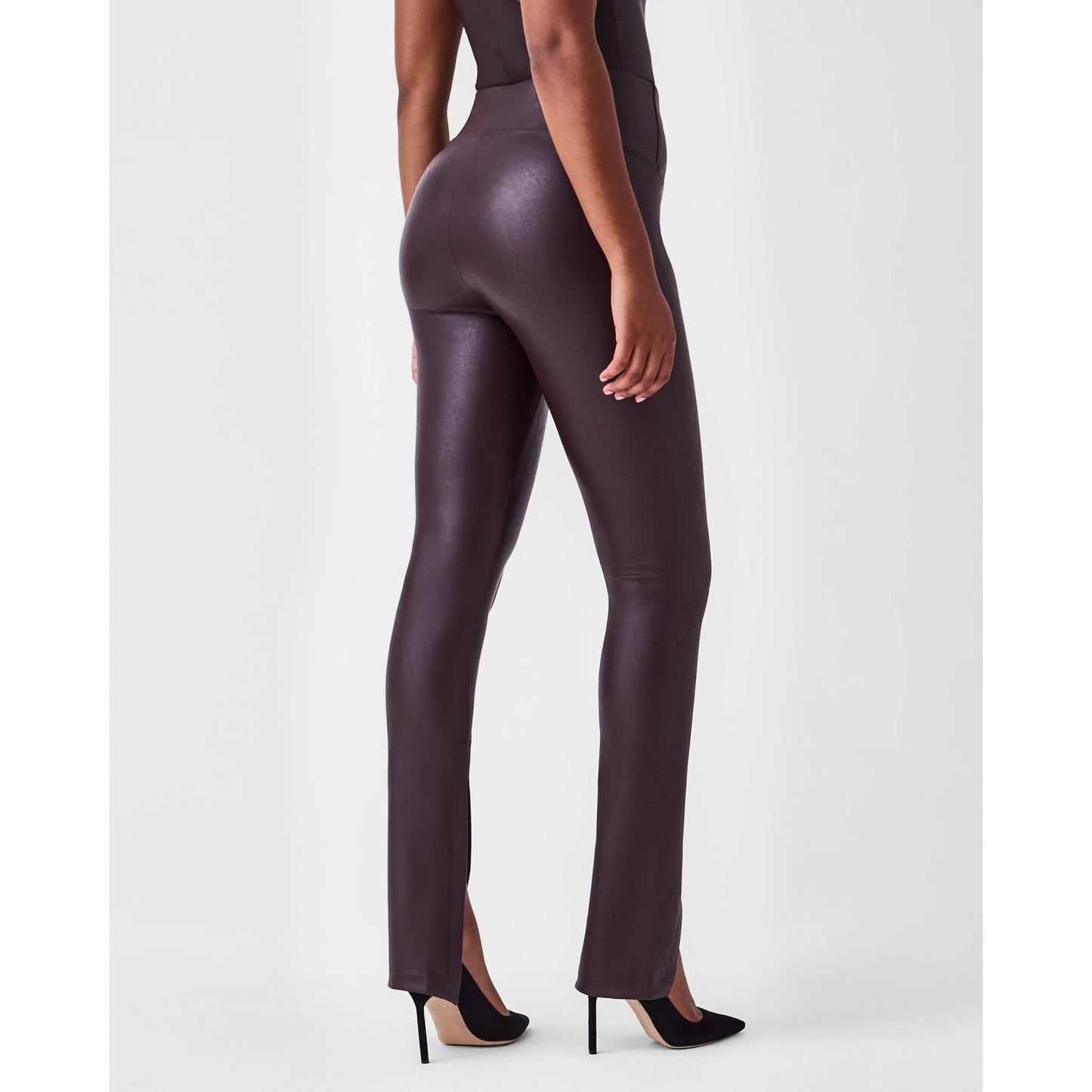 Spanx - Leather Like Front Slit Leggings