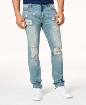 American Rag Men's Vintage Wash Distressed Slim Fit Jeans