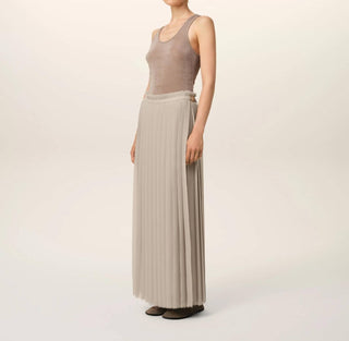 Ami - Long Pleated Skirt