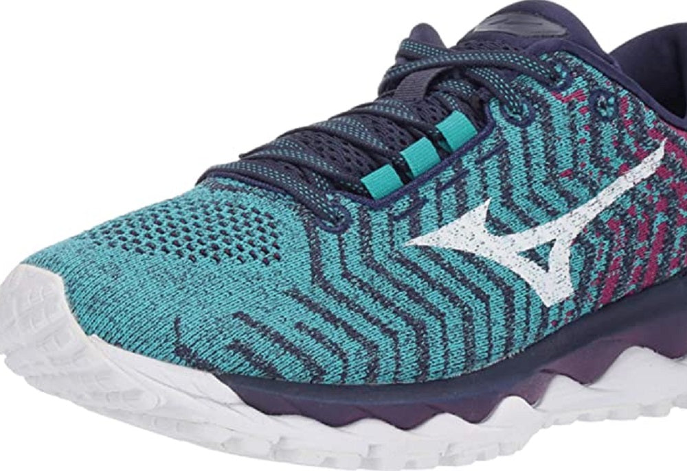 Tênis de corrida Mizuno Wave Sky Waveknit 3 feminino, cerâmica/branco, tamanho 6,5 B(M) EUA
