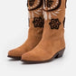 Free People - Women's Roundhouse Stitch Suede Embroidered Western Cowboy Boot