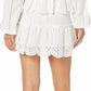 Steve Madden - Longsleeve V-neck Eyelet Tiered Dress