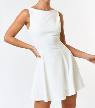 Blue Blush - Rachel Low Back Skater Mini Dress