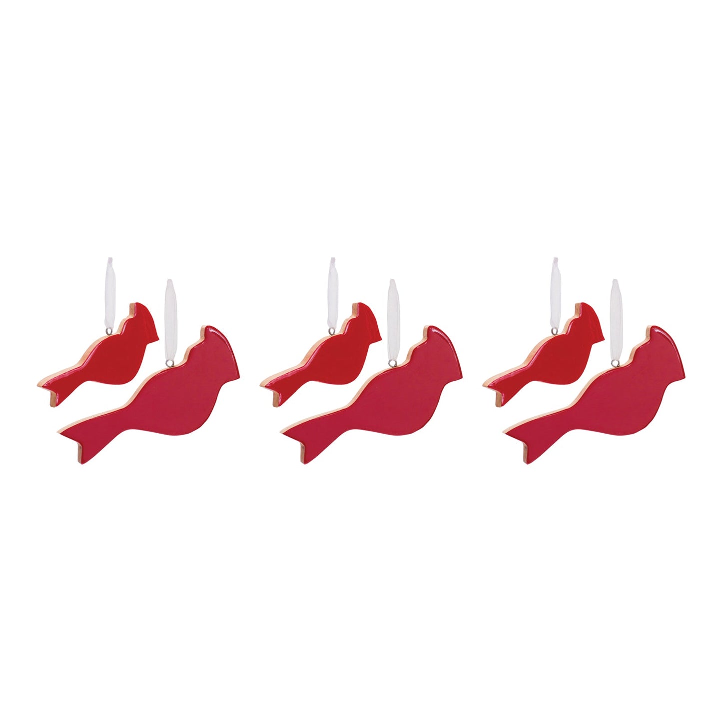 Glass Cardinal Bird Ornament (Set of 6)