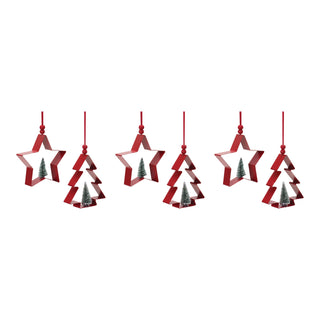 Star and Pine Tree Cookie Cutter Ornament (Set of 6)