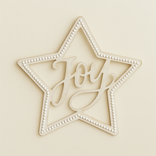 Beaded Wood Star with Joy Sentiment (Set of 2)
