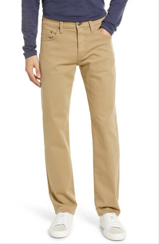 Calça Mavi Jeans Zach de sarja reta em cáqui britânico Newport tamanho 36 x 30